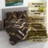 Yori Brown Geometric 400 TC Cotton Flat Double Queen Size Bedsheet with 2 Pillow Covers – Threads