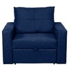 Bella One  Seater Pull Out Fabric Sofa Cum Bed Navy Blue