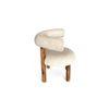 Westfield Sheesham Wood Mid Century Lounge Chair in Off White