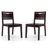 Capra Solid Wood Dining Chair in Mahogany Finish - Set of 2