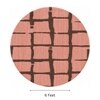 Handmade Round Wool Rug Modern Pink Brown 6 Feet Carpet