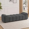 Venza Velvet 2 Seater Ottoman Bench in Dark Grey Color