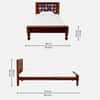 Rangrez Sheesham Wood Single Size Non Storage Bed in Honey Oak Finish
