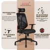 Kepler Brooks Marvel Lite Office Desk Chair in Black Red Colour