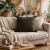 Jersey Chunky Hunter Melange Knitted Decorative Cushion Cover 16 x 16 Inches