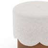 Jules Pouffee In Amber Walnut Finish with White Boucle Colour
