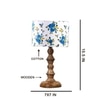 Devansh Multicolor Cotton Table Lamp With  Wood Natural Base (7X7X15.5 Inches)-15