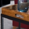 Harlequin Solid Wood Side Table in Honey Oak Finish