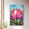 Abstract Folk Lotus Koi Fish Canvas Wall Art 22 x 34 Inch