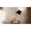 Moonwalker Beige Wooden Table Lamp with Black Fabric Lampshade