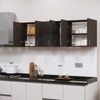 6 Doors Modular Wall Mounted Kitchen Cabinet With Adjustable Shelf In Chiyoda Wange Finish