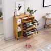 Hexa Red Engineered Wood Shoe Rack in Giant Wood Colour