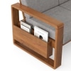 Moreno Single Seater Solid Wood Sofa In Amber Walnut Finish with Flint Grey Futon Colour