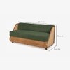 Andaman Ross Solid Wood Three Seater Sofa in Green Colour