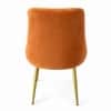 Rosslyn Sheesham Wood Set of 2 Accent Chairs in Peach Velvet Upholstery with Metal Legs