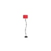 Maja Red Fabric Floor Lamp with Black Iron Base
