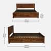Mahira Hydraulic Solid Wood Bed King Size in Provincial Teak Finish