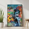 The Castle Decor Girl Power Graffiti Wall Art Framed Painting 20x30 Inch