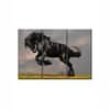 Truss Black Green Pieces Striking Friesian Stallion Canvas Wall Prints Set of 3 Multicolor Matte