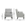 Lark Printed Canvas Geometry Fabric Lounge Chair in White Colour