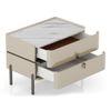 Naomi Bedside Table in High Gloss Beige Finish