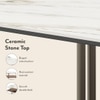 Paloma Square Marble Coffee Table in Pluto Spanish Ceramic Finish