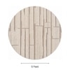 Handmade Round Wool Rug Modern Abstract Beige 5 Feet Carpet