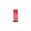 Sheba Red cotton table lamp with brown wood base