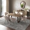 Aero Solid Wood 6 Seater Dining Table With 6  Calix Dining Chairs (Finish : Danish Walnut, Chair Colour : Beige)