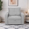 Bella One  Seater Pull Out Fabric Sofa Cum Bed Grey