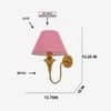 Devansh Metal Electric Wall Light in Antique Gold Colour with Pink Shade Count of 2 Lights