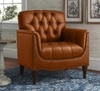 Jones Pu Leather Wing Chair- Light Brown