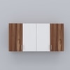 4 Doors Modular Wall Mounted Kitchen Cabinet With Adjustable Shelf In Aisan Walnut Finish