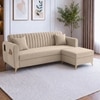 Daraco Velvet L shape 4 Seater Sofa in Cream Color