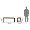 Oribi Dining Bench In Teak Finish With Avocado Green Fabric