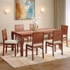 Atlas Crest Storage Solid Wood 6 Seater Dining Table With Atlas Dining Chairs Set