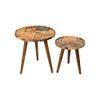 Crushing on Coffee Round Nesting Tables with Wooden Legs, Side Tables, Wooden Tables, Living Room Decor by A Tiny Mistake