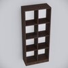 8 Shelves Open Multipurpose Matrix Kitchen Cabinet In Asian Walnut Finish