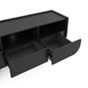 Nura Solid Wood TV Cabinet In Black Wire Brush