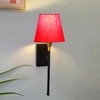 Devansh Metal Electric Wall Light in Black Colour with Red Shade Count of 1 Light
