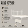 Camden Metal Non Storage King Bed in Glossy Ivory Finish