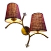 Devansh Metal Electric Wall Light in Gold Colour with Maroon Shade Count of 2 Lights