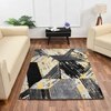 Multicolor Abstract Machine Made Polyester 3 X 5 Feet Carpet