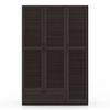 Bennis Engineered Wood 3 Door Wardrobe Without Mirror in Dark Walnut Finish