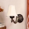 Devansh Gold Antique Wall Mounted Lamp With Off-White Cotton Shade