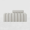 Wooden Twist Veylo Modern Line Design Bench with Round Back Pillow in White Colour