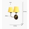 Devansh Metal Electric Wall Light in Gold Colour with White Shade Count of 2 Lights