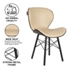 Superb Leatherette Dining Chair in Cream & Black Colour