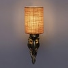 Devansh Metal Electric Wall Light in Antique Gold Colour with Beige Shade Count of 1 Light