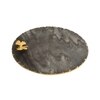White Marble Round Platter with Gold Foil Work and Brass Butterfly Embedding, Multi-Utility
